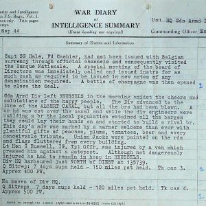 September War Diary, Guards Armoured Division, G Branch, 1944