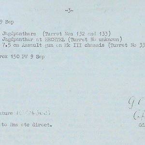 September War Diary, Guards Armoured Division, G Branch, 1944