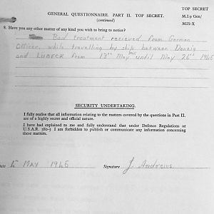 ANDREWS, James, 2734575, Guardsman, 1st Battalion WELSH GUARDS, Captured Belgium, 31 May 1940 - WO 344-7-2