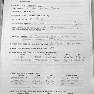 BARTLETT, Alfred Ernest Graham, 2725268, Guardsman, 2nd Battalion WELSH GUARDS, Captured France, 25 May 1940 - WO 344-19-2