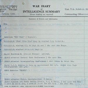 January War Diary, Guards Armoured Division C.R.E.M.E., 1944