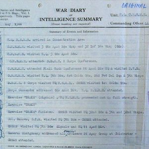 May War Diary, Guards Armoured Division C.R.E.M.E., 1944