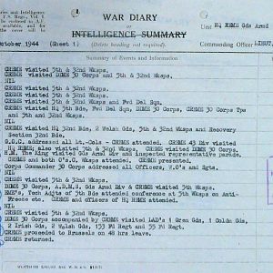 October War Diary, Guards Armoured Division C.R.E.M.E., 1944