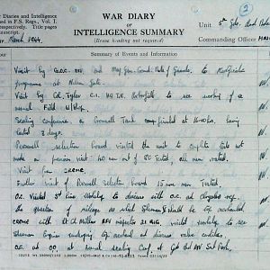 March War Diary, 5th Guards Armoured Brigade Workshops, REME, 1944