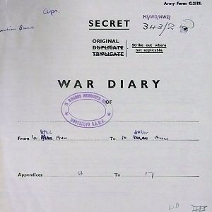 April War Diary, 5th Guards Armoured Brigade Workshops, REME, 1944