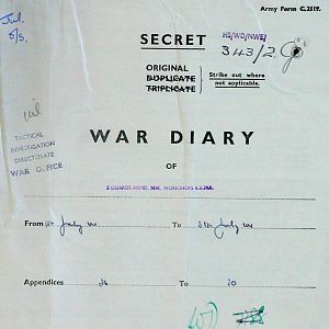 July War Diary, 5th Guards Armoured Brigade Workshops, REME, 1944
