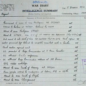 August War Diary, 5th Guards Armoured Brigade Workshops, REME, 1944