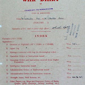 November War Diary, 5th Guards Armoured Brigade Workshops, REME, 1944