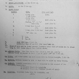 February War Diary, 6th Motor Battalion GRENADIER GUARDS, 1943