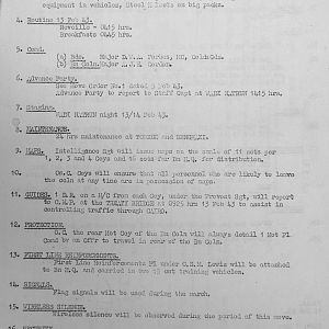 February War Diary, 6th Motor Battalion GRENADIER GUARDS, 1943