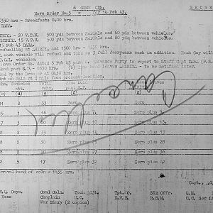 February War Diary, 6th Motor Battalion GRENADIER GUARDS, 1943