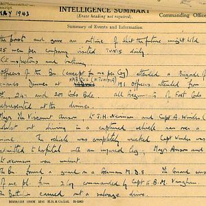 May War Diary, 6th Motor Battalion Grenadier Guards, 1943