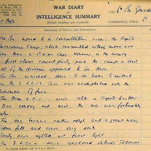 September War Diary, 6th Motor Battalion Grenadier Guards, 1943