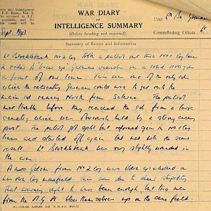 September War Diary, 6th Motor Battalion Grenadier Guards, 1943