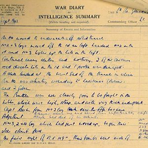 September War Diary, 6th Motor Battalion Grenadier Guards, 1943