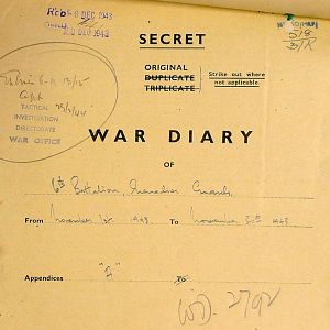 November War Diary, 6th Motor Battalion Grenadier Guards, 1943