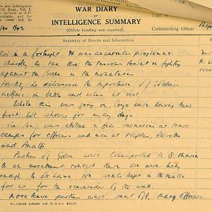 November War Diary, 6th Motor Battalion Grenadier Guards, 1943