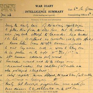 December War Diary, 6th Motor Battalion Grenadier Guards, 1943