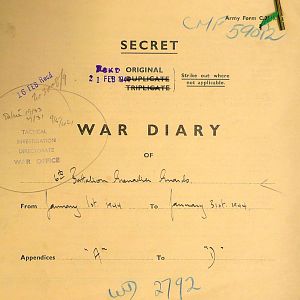 January War Diary, 6th Battalion, Grenadier Guards, Jan - Mar 1944