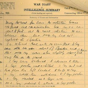 January War Diary, 6th Battalion, Grenadier Guards, Jan - Mar 1944