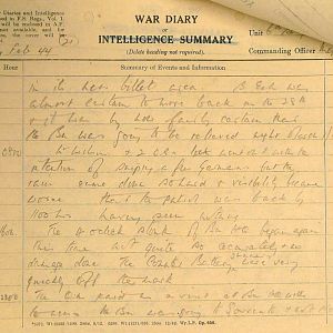 February War Diary, 6th Battalion, Grenadier Guards, Jan - Mar 1944