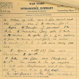 March War Diary, 6th Battalion, Grenadier Guards, Jan - Mar 1944