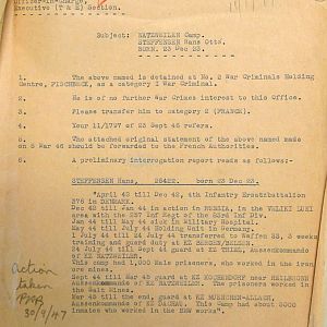 Detention of Feldwebel Ludwig Kiechle