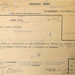 Detention of Feldwebel Ludwig Kiechle