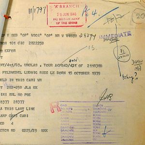 Detention of Feldwebel Ludwig Kiechle