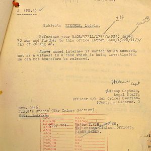 Detention of Feldwebel Ludwig Kiechle