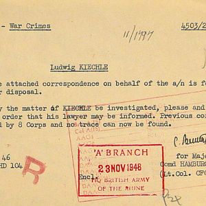 Detention of Feldwebel Ludwig Kiechle