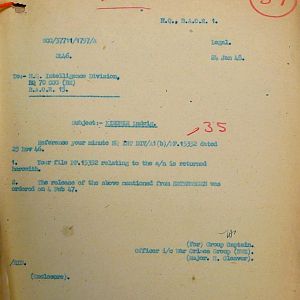 Detention of Feldwebel Ludwig Kiechle