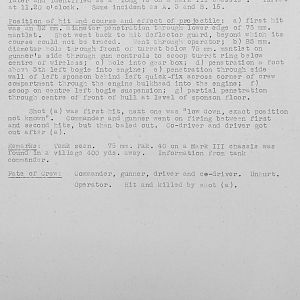 Tank Casualties, Individual by Unit