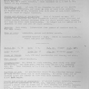 Tank Casualties, Individual by Unit