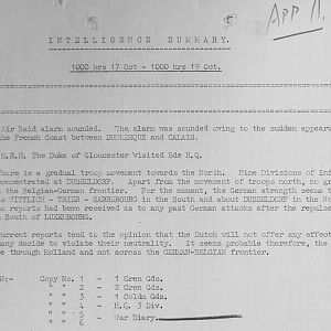 October 1939 War Diary, 7 Guards Brigade, Headquarters