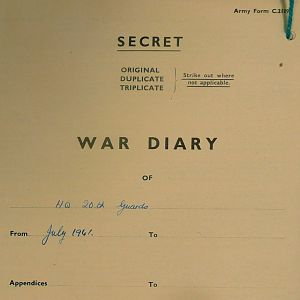 July 1941 War Diary, 20 Guards Brigade, Headquarters