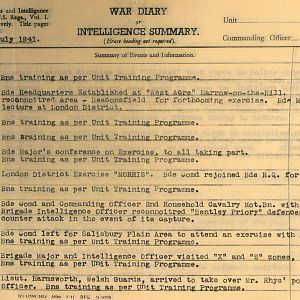 July 1941 War Diary, 20 Guards Brigade, Headquarters