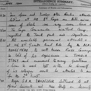 April War Diary, Irish Guards, 2 Armoured Battalion