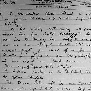 April War Diary, Irish Guards, 2 Armoured Battalion