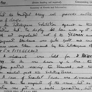 March War Diary, Irish Guards, 2 Armoured Battalion