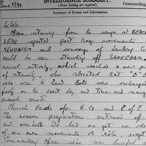June War Diary, Irish Guards, 2nd Armoured Battalion, 1944