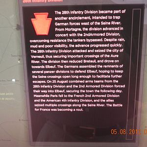 Pennsylvania 28th Division Plaque At American Cemetery Museum