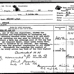 Hughes, Edward, 882306, Lance Corporal, 2 CG, MM