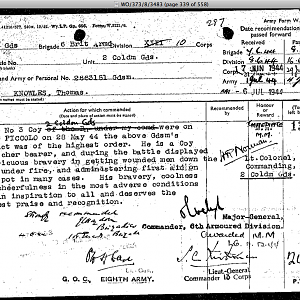 KNOWLES, Thomas, 2663151, Guardsman, 2 CG, MM