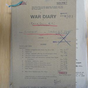 1 Recce War Diary October 1945