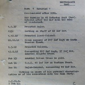 A-B Who's Who of senior German Army officers (Birley's Bible)