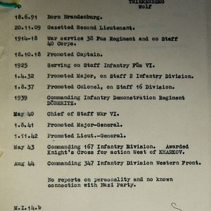 (T-Z) Who's Who of senior German Army officers (Birley's Bible)