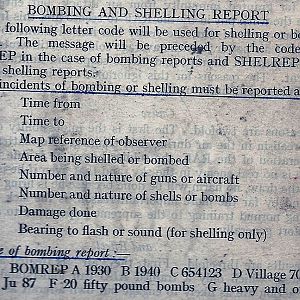 Bombing And Shelling report.