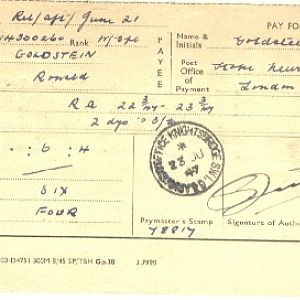 1947 061 Late Payment from the Army.