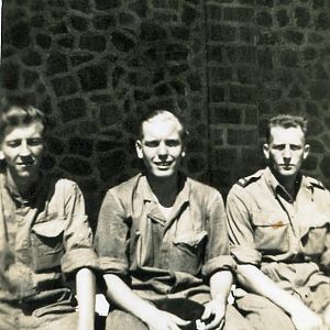 Pte Ronald Sheard centre, 146th RAC IndiaIndia 1944